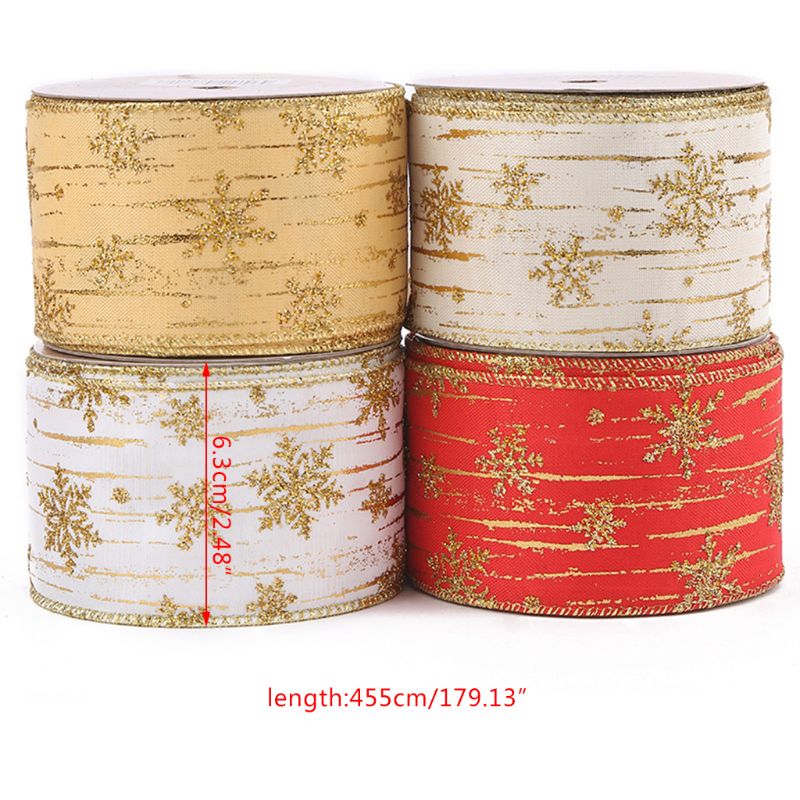 10 meter glitter sneeuwvloklint voor kerstboomversiering op  m68e