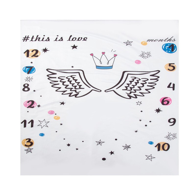 Baby Baby Milestone Cartoon Patroon Foto Props Achtergrond Dekens Spelen Matten Achtergrond Doek Kalender Foto Accessoires