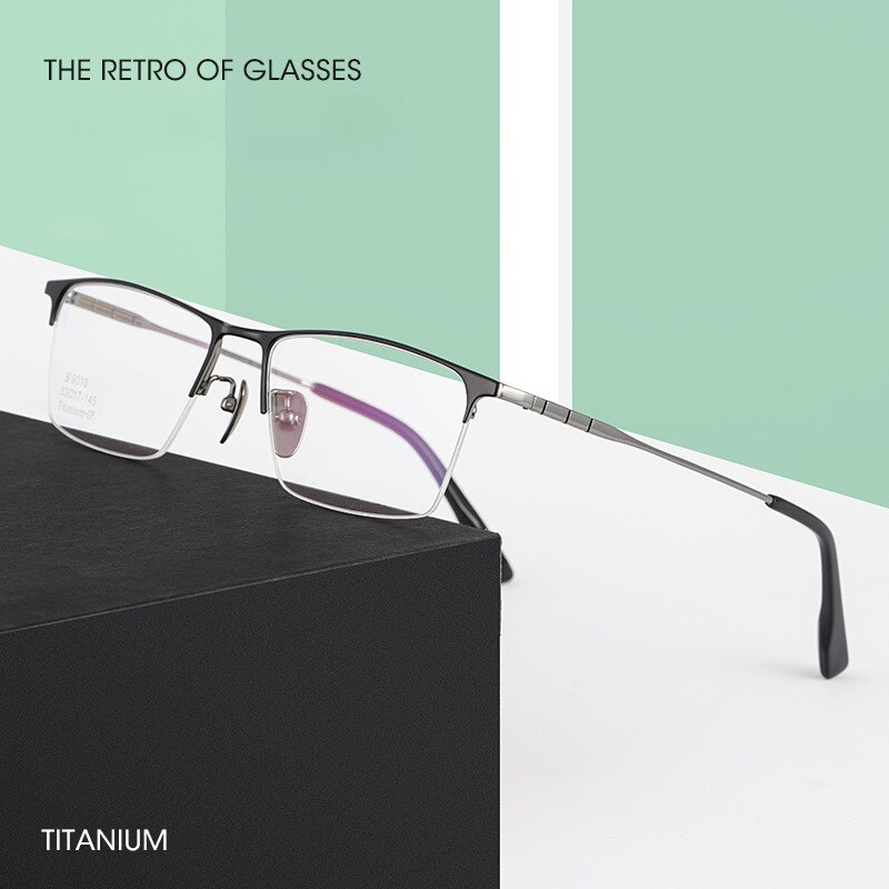 Montura de gafas de titanio puro para hombre, gafas graduadas de , a la , estilo de negocios, T8607T