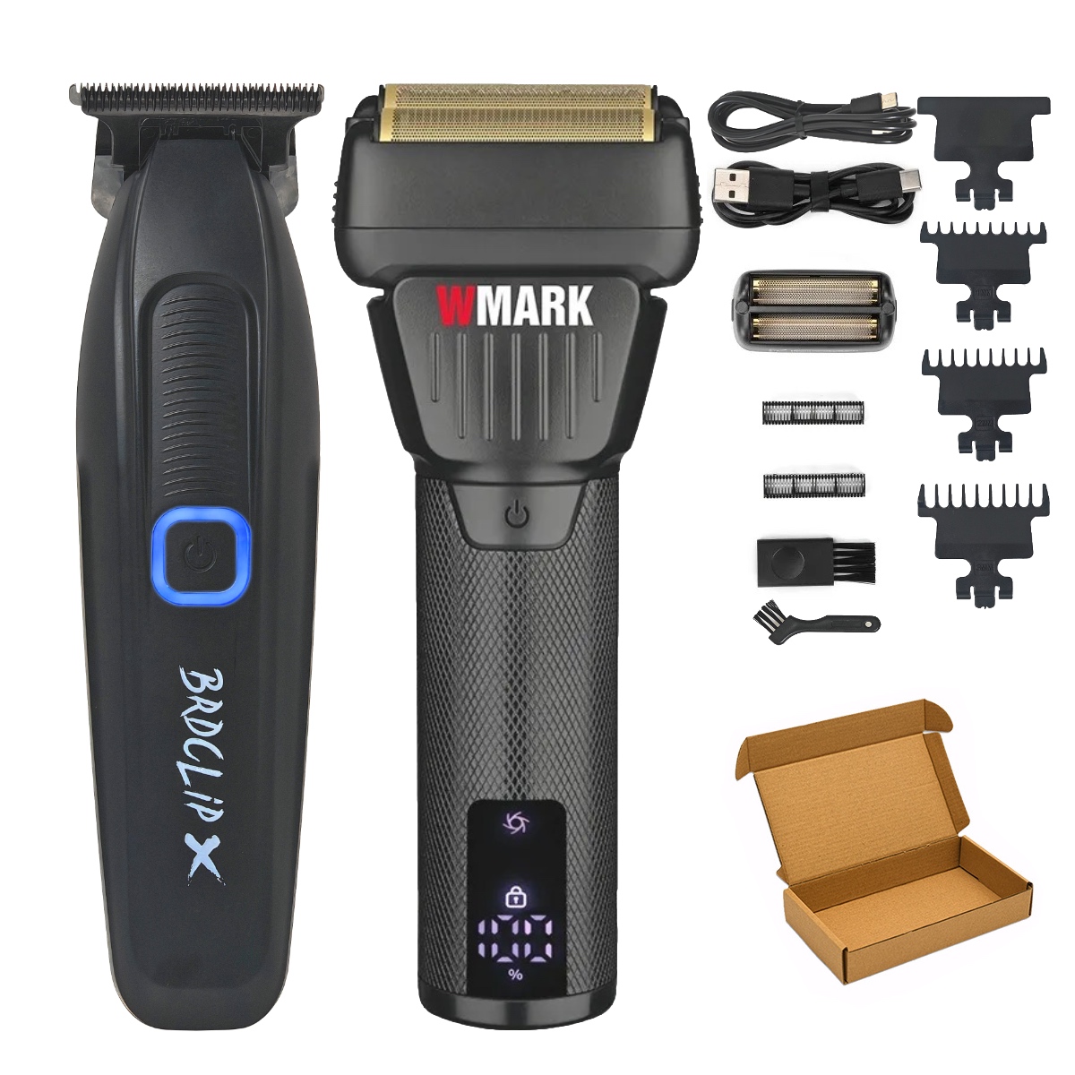 Professionele elektrische tondeuse Kapper set NG-7982 FA-1981 Elektrisch scheerapparaat 9000 RPM tondeuse 7500 RPM DLC mes: green