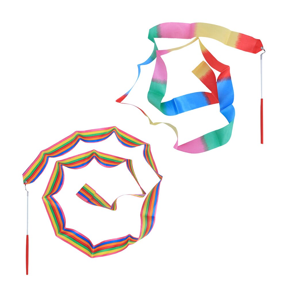 4pcs Colorful Baton Twirling Dance Ribbon Silk Ribbon Dancing Streamers for Kids