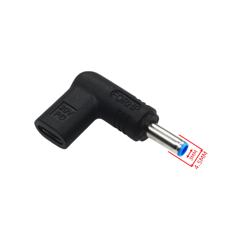 USB C PD to DC Power Connector Universal 20V Type C to DC Jack Plug Charging Adapter Converter for Router Tablet Mini Fan: black