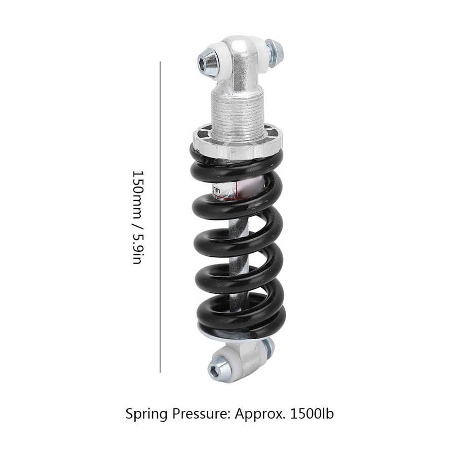 Amortiguador trasero de bicicleta 150mm 1500LB amortiguador trasero de tope de suspensión amortiguador de resorte para Scooters eléctricos piezas de bicicleta