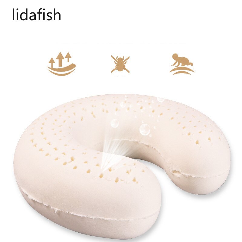 Lidafish Portable Natuurlijke Latex U Vorm Nekkussen Massager Cervicale Orthopedische Kussen Vliegtuig Reizen Kantoor Comfortabele Kussen