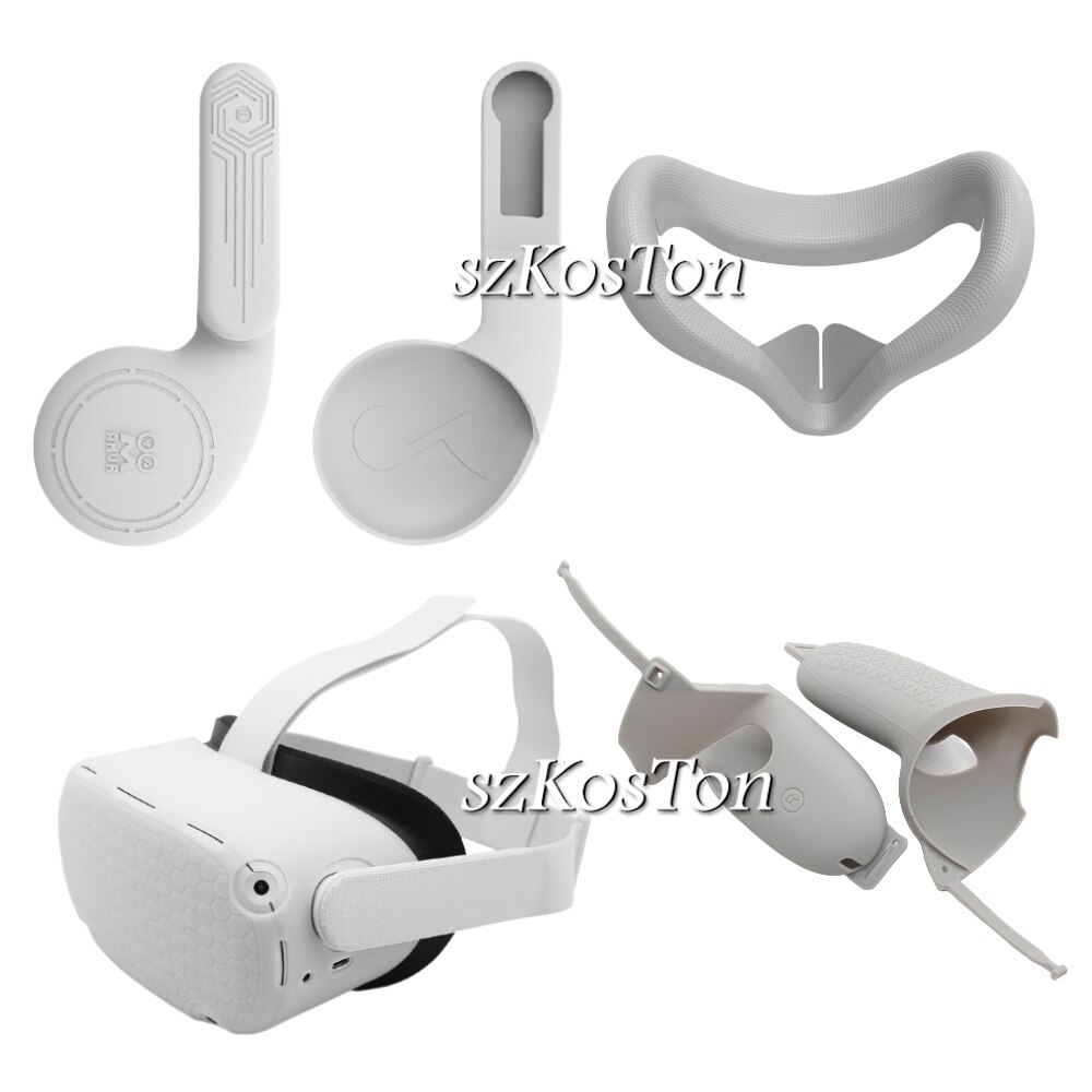 Orejeras de silicona para auriculares Oculus Quest 2 VR, solución de sonido mejorada para Oculus Quest 2, accesorios, orejeras con reducción de ruido: Gray 4 Kits