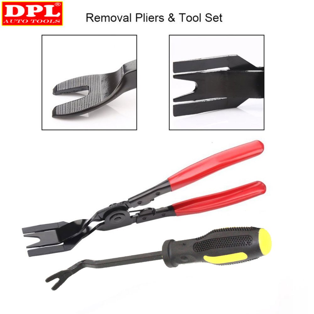 Auto Car DVD Stereo Refit Kits Interior Plastic Trim Panel Dashboard Installation Removal Tool Kit Repair Disassembly Tools Set: 2pcs Pliers