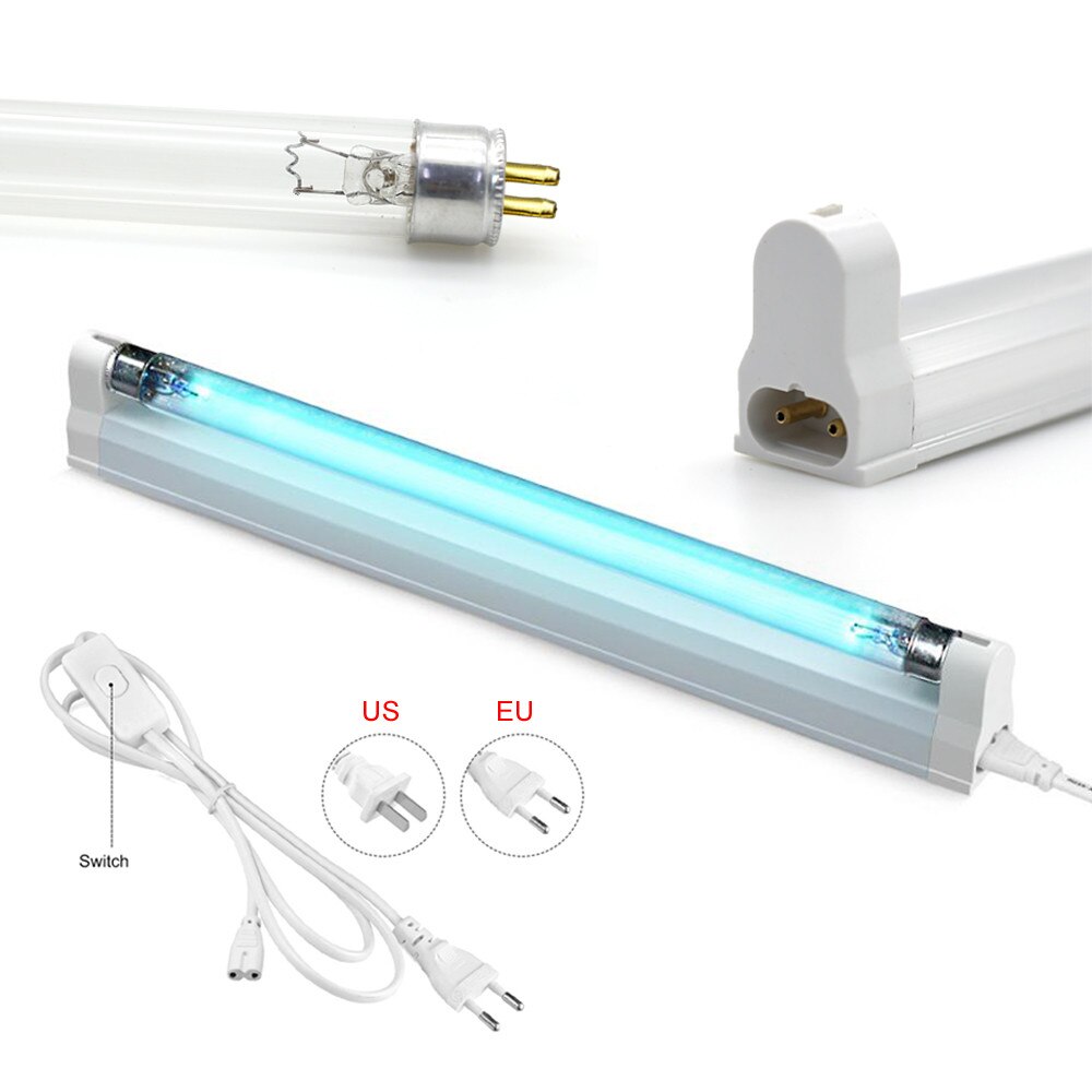 T5 UC Tube Quartz Lamp UVC Sterilizer Lamp AC 220V 110V Ozone Germicidal Light Bactericidal Ultraviolet Lamp Disinfection Deodor