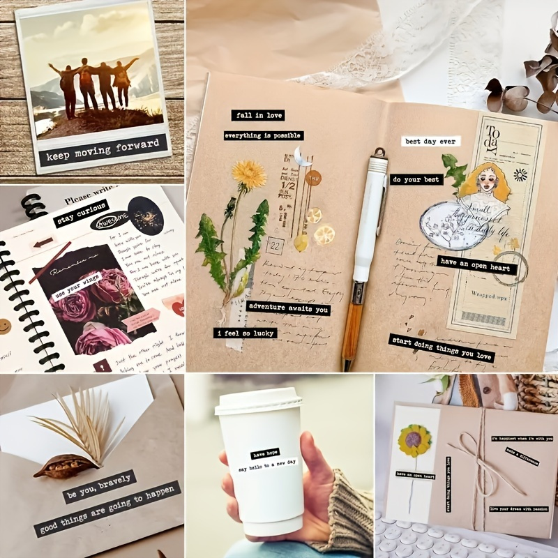 406 inspirerende quote-stickers met positieve tekst voor scrapbooks, dagboeken, planners en doe-het-zelf fotoalbums