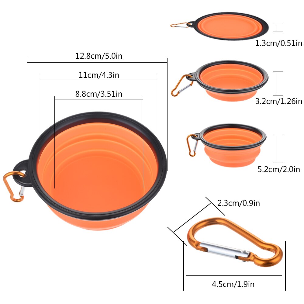 Pet Bowl Folding Silicone Travel Dog Bowls Outfit Feeder Walking Portable Water Bowl For Small Medium Dogs Cat Bowls Accessories: B-9 12.8x5.5cm