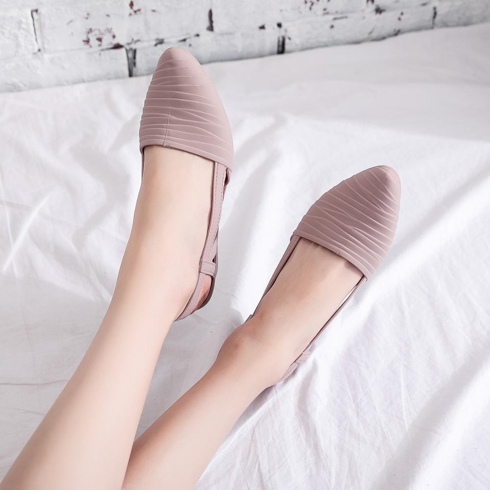 sandalias para mujer, zapatos de punta afilada, zapatos de gelatina, suela suave, Sandalias de tacón bajo, zapatos casuales al aire libre para la playa de calle diaria, Rosa