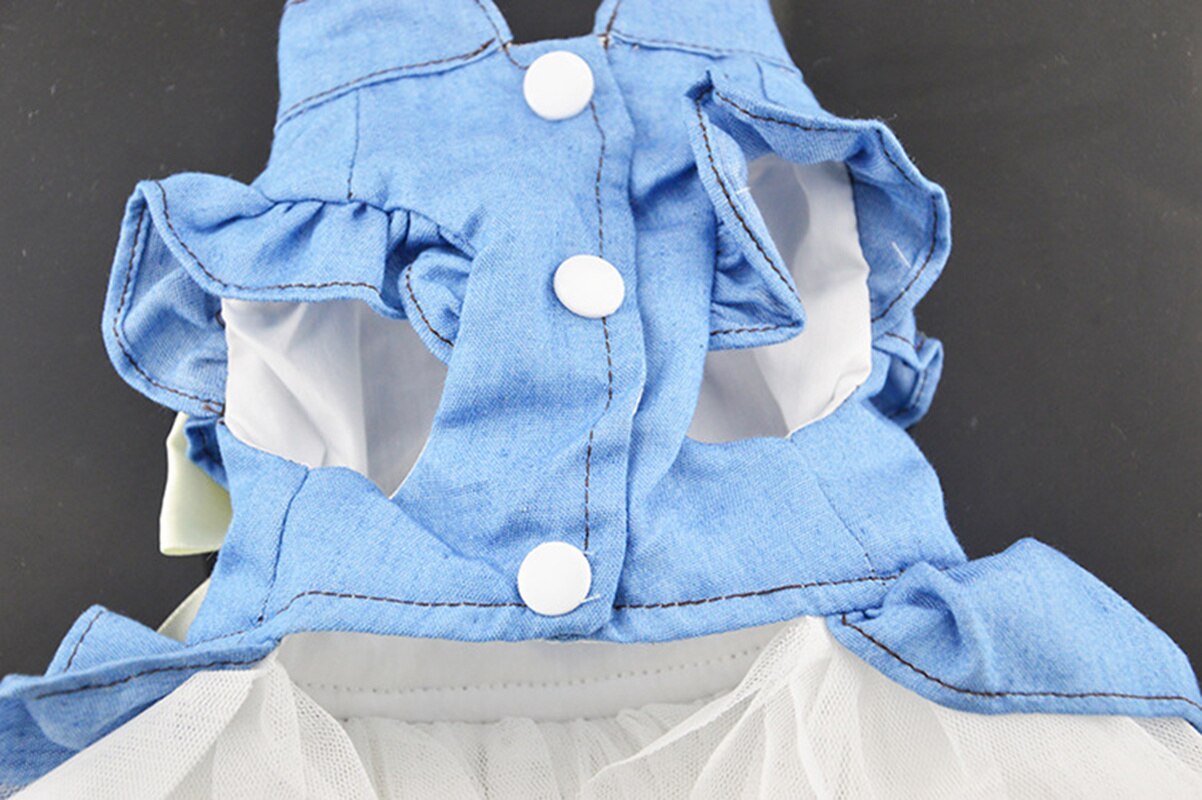 Vestido de tela vaquera para perros, ropa de verano para mascotas, Falda vaquera coreana para ropa de perro gato