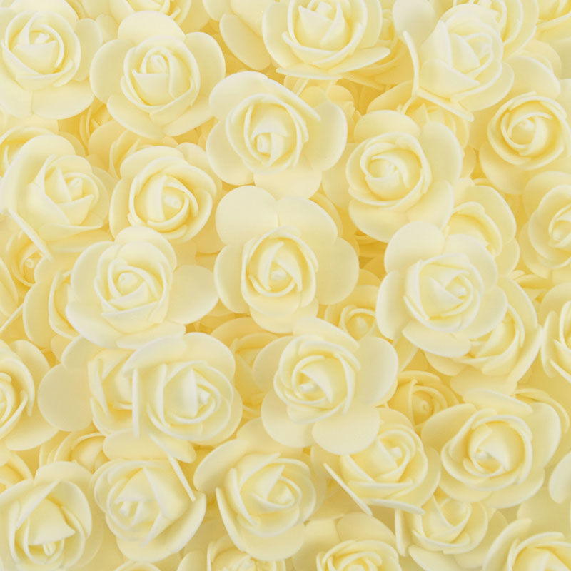 100/300Pcs 3cm Foam Rose Artificial Flowers Head Teddy Bear Roses Handmade DIY Decoration Wedding Valentines Day Home Decor