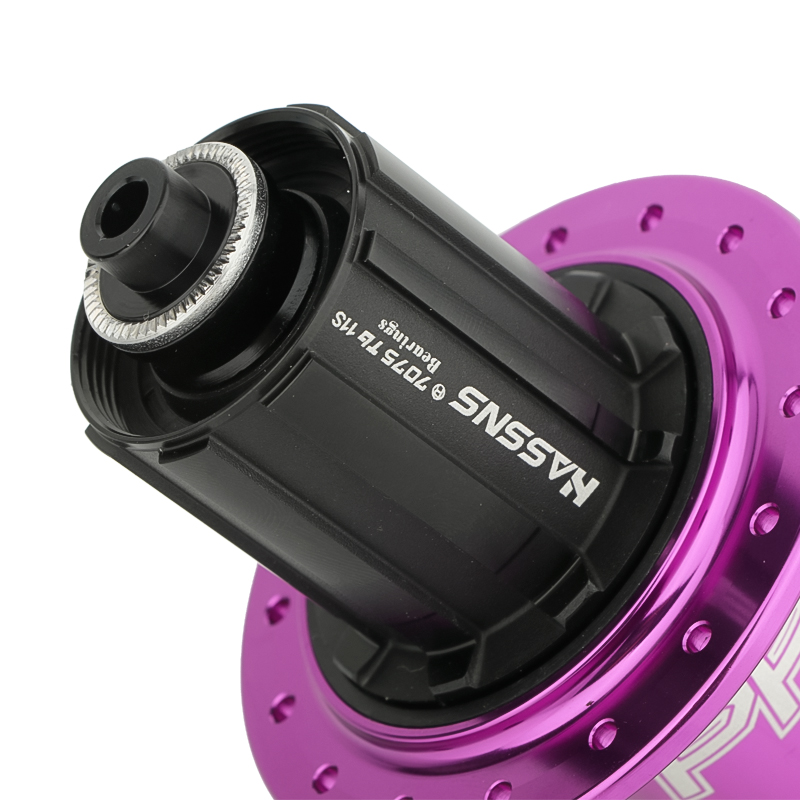 HASSNS PRO7 Eje pasante para bicicleta de montaña SHIMANO, 24/32 agujeros, radios j-bend, 12x142, HG/XD/MS, 4 piezas, rodamiento sellado