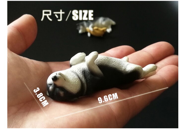 Xmmos Sleeping Shiba Inu Set Figure Simulation Cute Pet Dog Animal Model Toys Collector Decor Kid Toy Home Decor Accessories