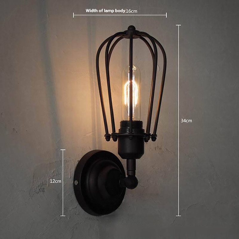 Vintage Wire Lamp Cage DIY Lampshade Industrial grapefruit pandent light Cover Guard Classic Black Nordic Bulb Cover