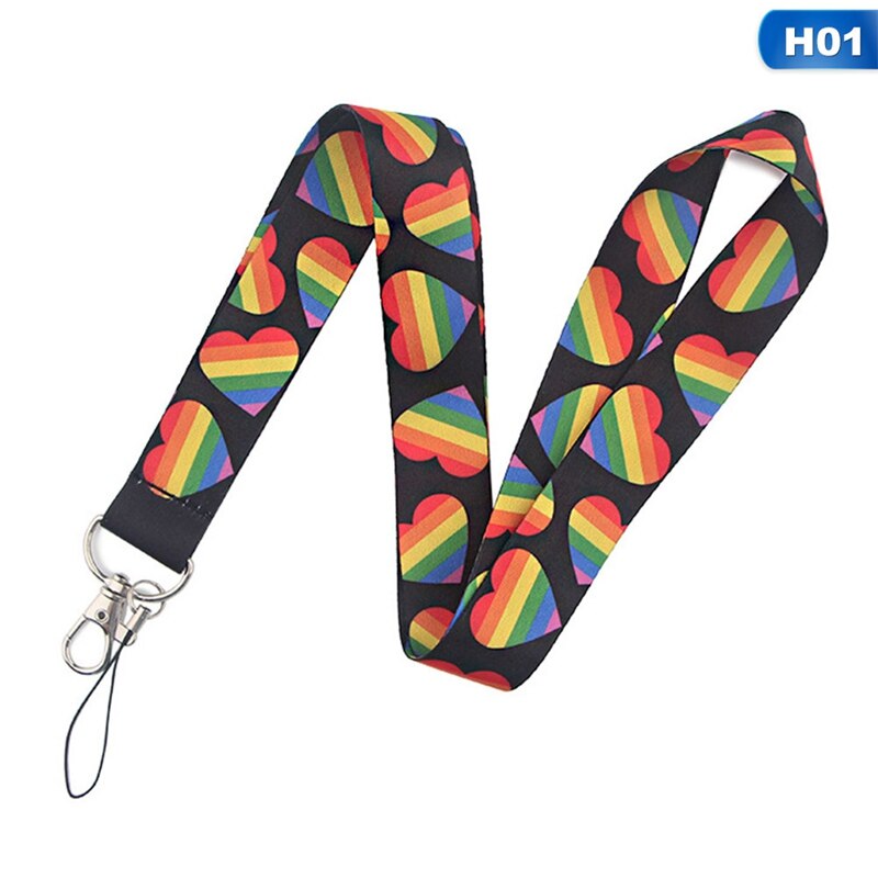 Lgbt rainbow lanyards nyckelring lesbisk gay pride cool nackrem usb namnbricka hållare mobiltelefon hänga rep webbing: 1