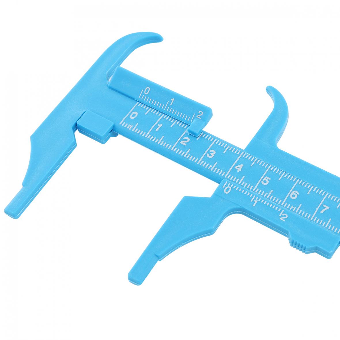 0-100mm Double Scale Blue Plastic Vernier Caliper Support Depth Measurement Simple Reading Scale Learning/Antique Measurement