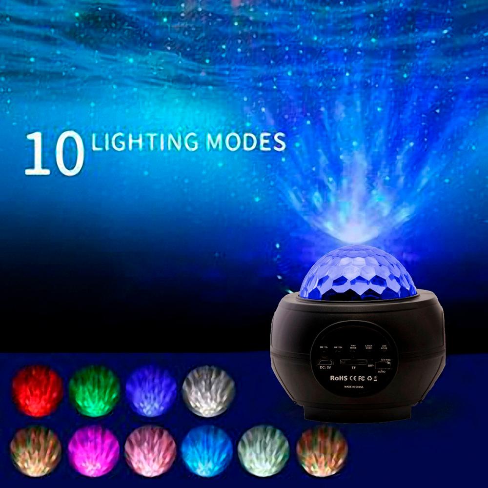 Galaxy Starry Night Lamp LED Star Projector Night Light Ocean Wave Projector with Music Bluetooth Remote Control Kids