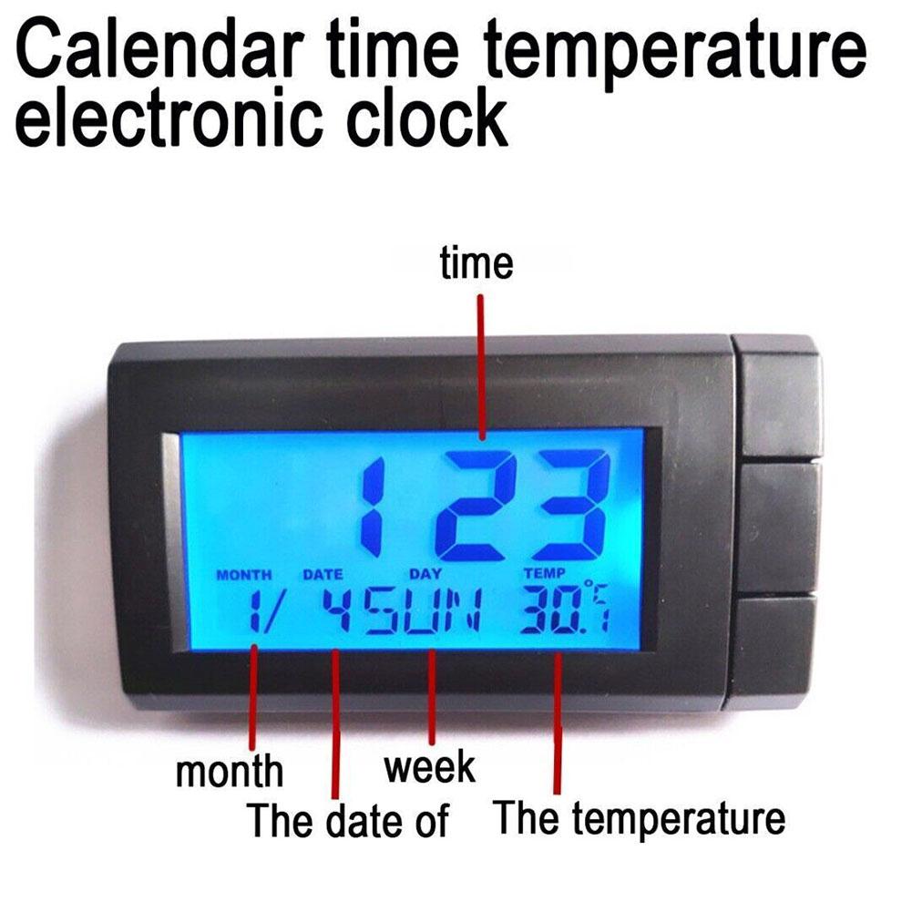 Reloj Digital 3 en 1 para coche, accesorio con pantalla Lcd, calendario, temperatura, retroiluminación, T1e6