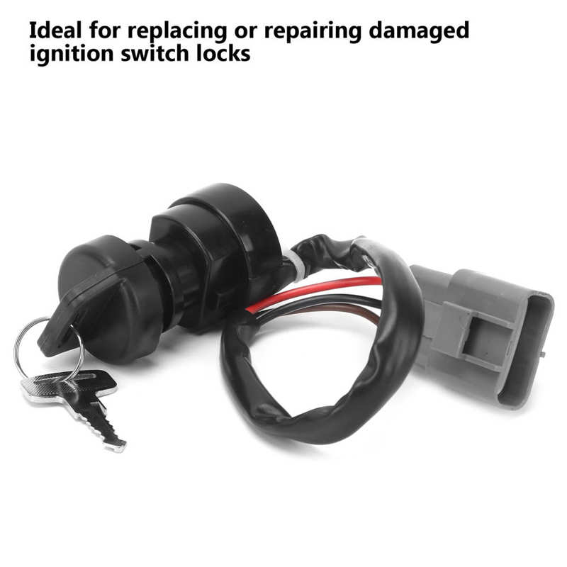 Ignition Switch Ignition Lock 3 Wire Replacement for YAMAHA ATV BIG BEAR 400 YFM400 for Motorcycle