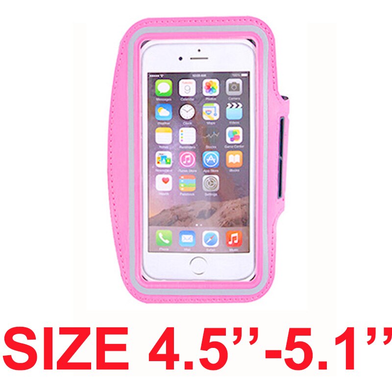 Armbånd til størrelse 4 '' 4.5 '' 4.7 '' 5 '' 5.5 '' 6 '' tommer sports mobiltelefon holder etui til iphone huawei samsung xiaomi telefon på hånden: Størrelse 4.5--5.1 ( lyserød)
