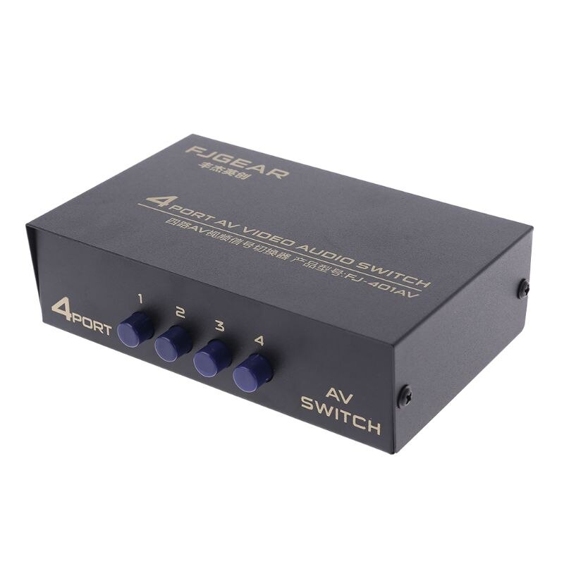 4 Port AV Video RCA 4 Input 1 Output Switcher Switch Selector Splitter Box D08A