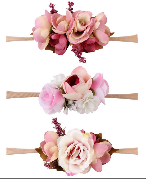 Accessori Dei Capelli Della Neonata 3pz Bambini Del bambino Del Fiore di Cerimonia Nuziale Ghirlanda di Capelli Della fascia Floreale corona Fotografia: 17837A