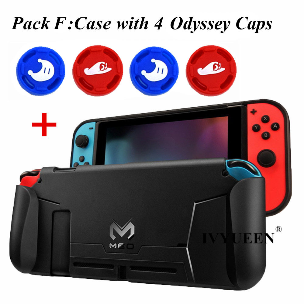 Funda con empuñaduras protectoras de TPU para consola de interruptores de lvyueen para controlador de interruptores 4 juegos de absorción de golpes: Pack F