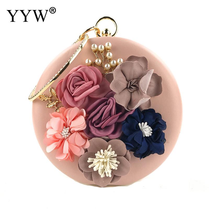 Frauen Blume Kupplungen Runde Blau Abend Taschen Handtaschen Hochzeit Kupplung Geldbörse verrotten Bolsos Mujer De Marca Famosa Hand Taschen