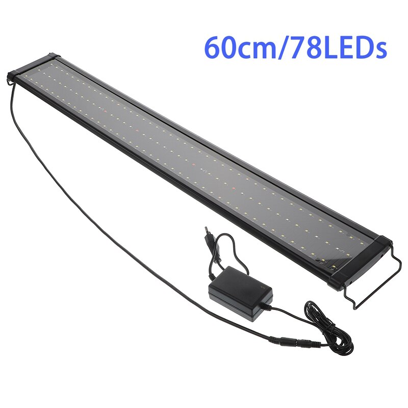 LED Aquarium Light Multi-Color Full Spectrum 30-110cm Super Slim Fish Tank Aquatic Plant Marine Grow Lighting Lamp: 60cm-EU PLUG