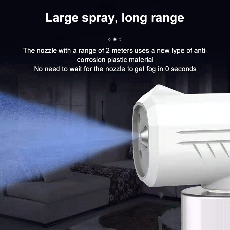 Nano Atomizing Disinfection Sprayer Gun Blue Light Steam Sterilization Handheld Wireless Gun Sanitizing Spray Fogger Nebulizers