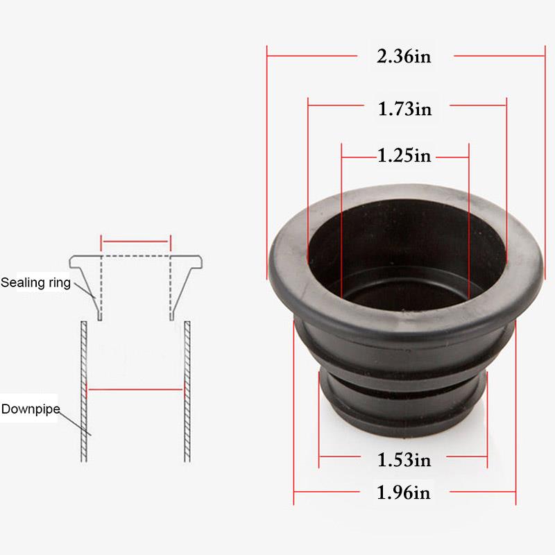 1Pcs Riool Seal Ring Rubber Afvoerpijp Seal Slang Riool Afdichting Ring Voor Keuken Anti Geur Afdichtring Wasmachine afdichting Plug: Black