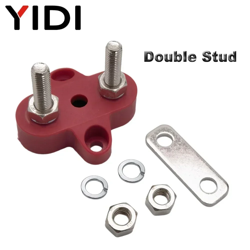 M6 M8 M10 Junction Terminal Block Stud Bus Bar Heavy Duty Batterij Stroomverdeling DC 48V Busbar Rood/zwart Automotive RV Boot
