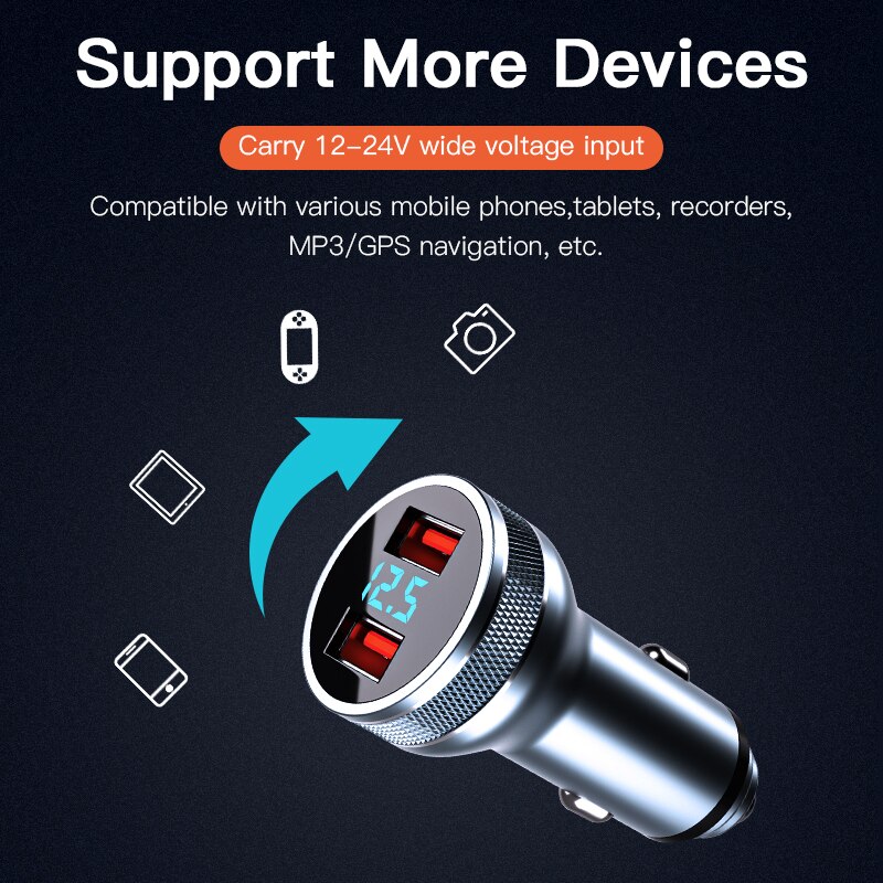 Dual Usb Car Charger Quick Charge 36W Snel Opladen Voor Xiaomi Samsung Interface Usb + Type C Qc Pd 3.0 Auto Aansteker Slot Recharge