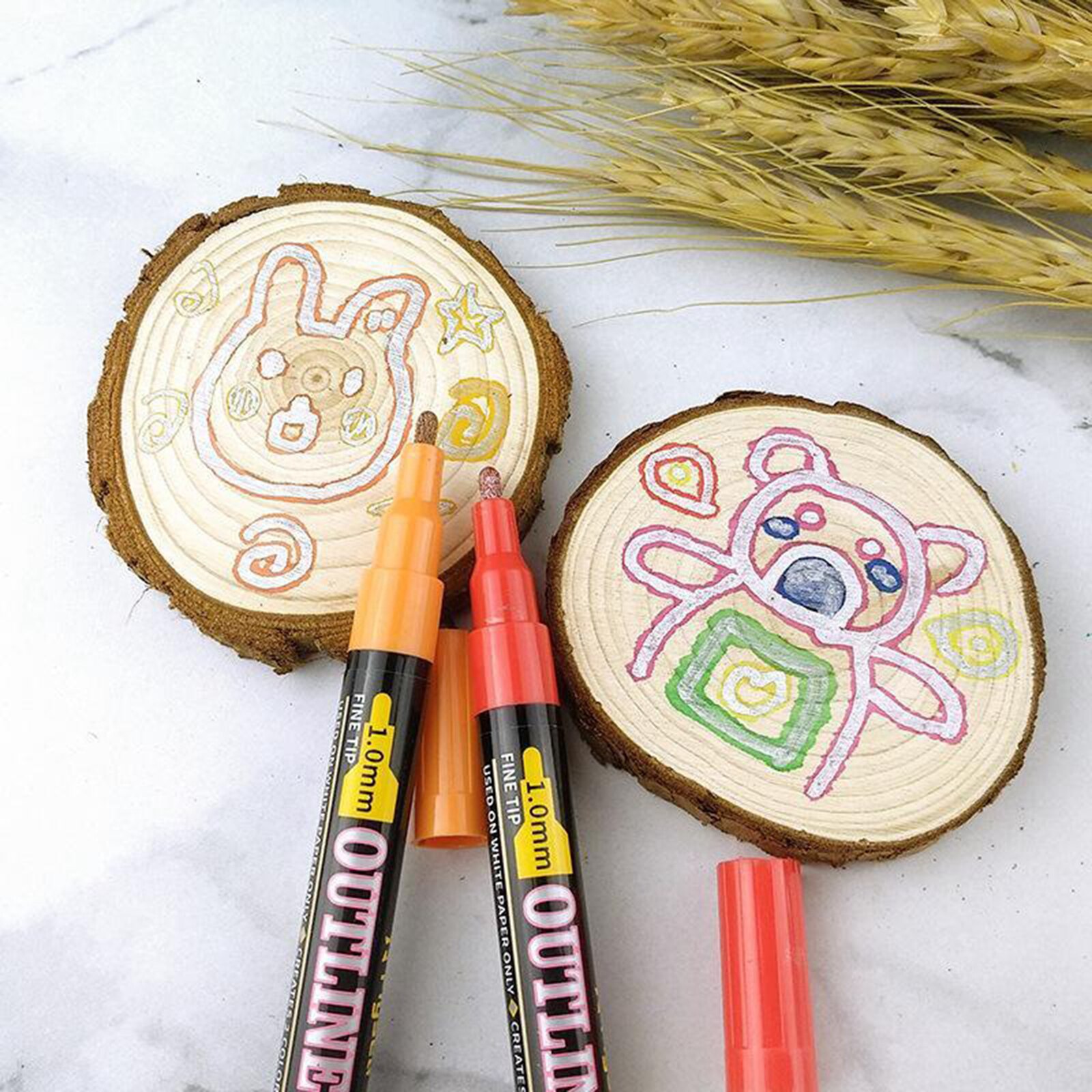 Stationery Card Markers Drawing Pens 2 Line Outline Highlighte Doodle Dazzle Markers Micron Pens Journal Set