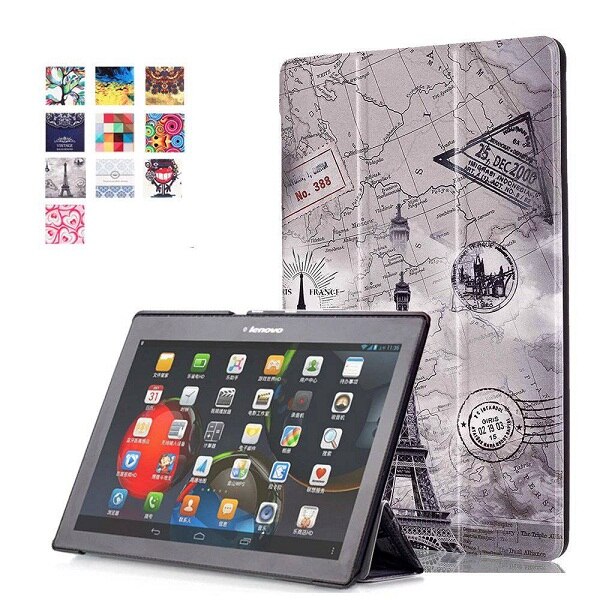 3 en 1 de PU Funda de cuero con tapa abatible para Lenovo Tab 2 Tab2 A10-70F A10-30 x30 x30F A10-70c tablet + película + Pen