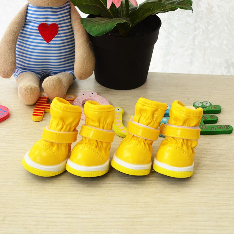 Bottes de neige imperméables pour chiens | Bottes d'hiver pour petits chiens teckel Pitbull Terrier chat d'animaux, directe magasin , Lot 4 de chaussures d'animaux: Yellow / NO.2