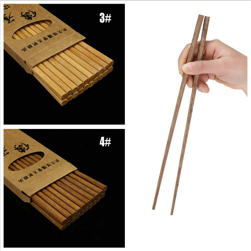 Palillos de madera reutilizables para comida, Palillos Chinos de bambú, japoneses, Chinos, 10 pares