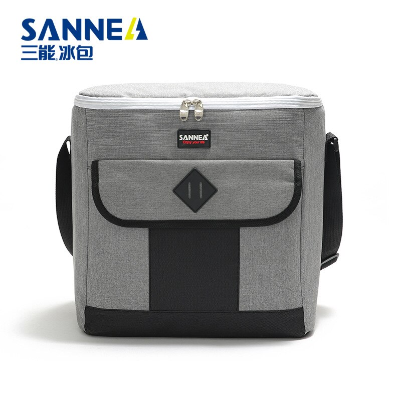 24L Cooler Bag Portable Car Thermo Food Ice Pack Thermal Refrigerator Lunch Storage Picnic Aluminum Foil box: gray