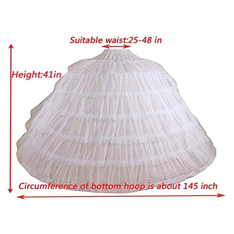 Mode Dames Petticoat 6 Hoepel Handgemaakte Crinoline Onderrok Voor Trouwjurk