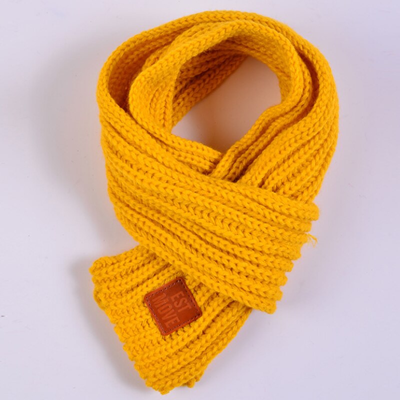 Populaire garçons filles tricoté écharpes belle automne hiver nouveaux enfants offre spéciale mignon bébé solide écharpe 1PC: Jaune