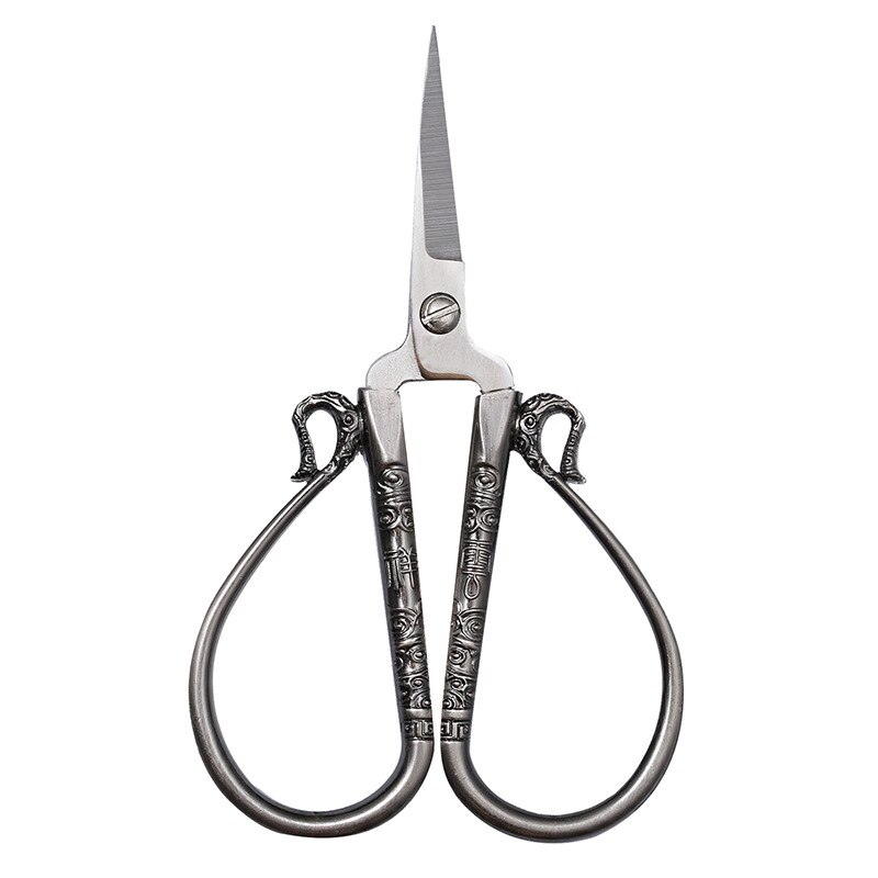 Tijeras de corte de nube de 12CM, tijeras de corte de papel, bordadas, clásicas, clásicas, europeas, Vintage, para costura a medida: grey