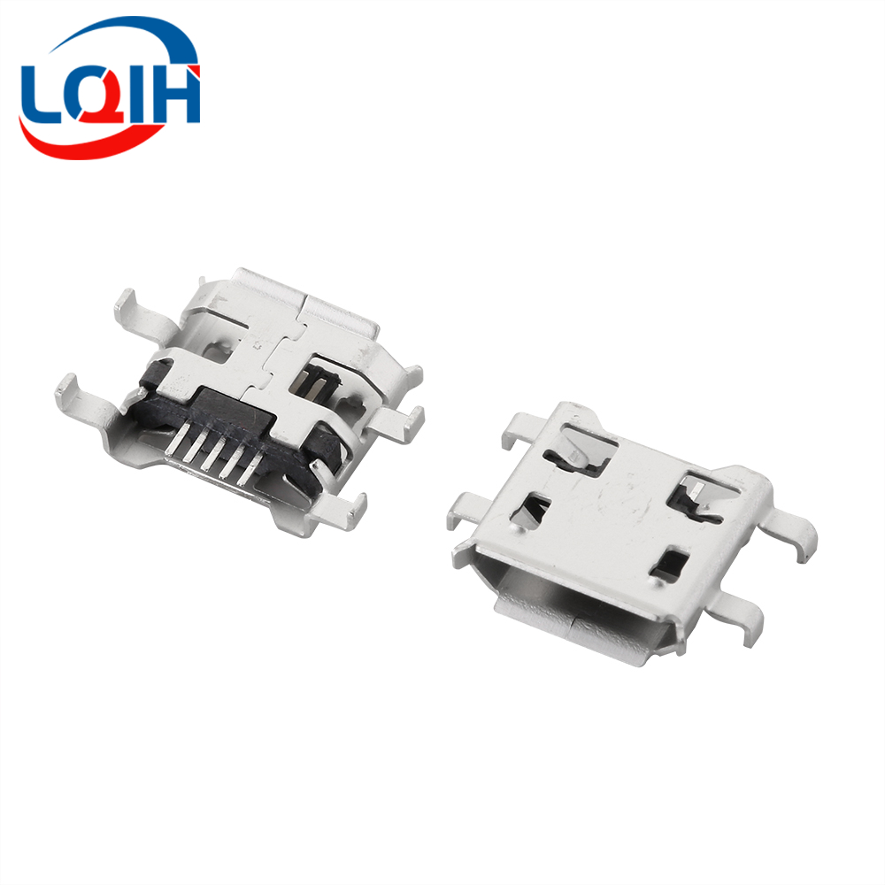 Conector Micro USB 2 de 5 pines, conector hembra DIP SMD para teléfono, tabletas, altavoces, etc., puerto de carga, enchufe de alimentación v8, 10 Uds.: Azul