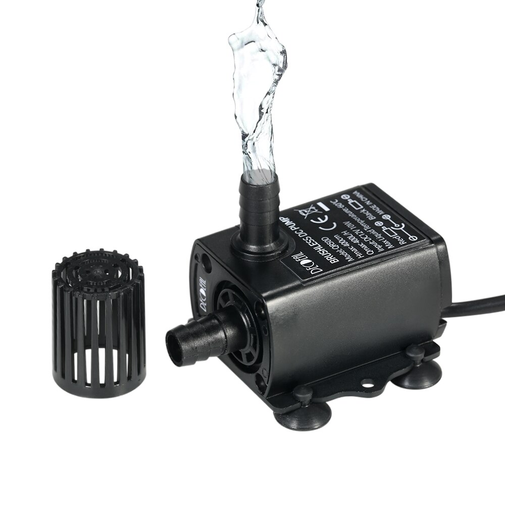 Ultra Quiet Submersible Water Pump Filter Fish Pond Fountain Aquarium Tank USB Mini Brushless Water Pump 400L/H Lift 4M