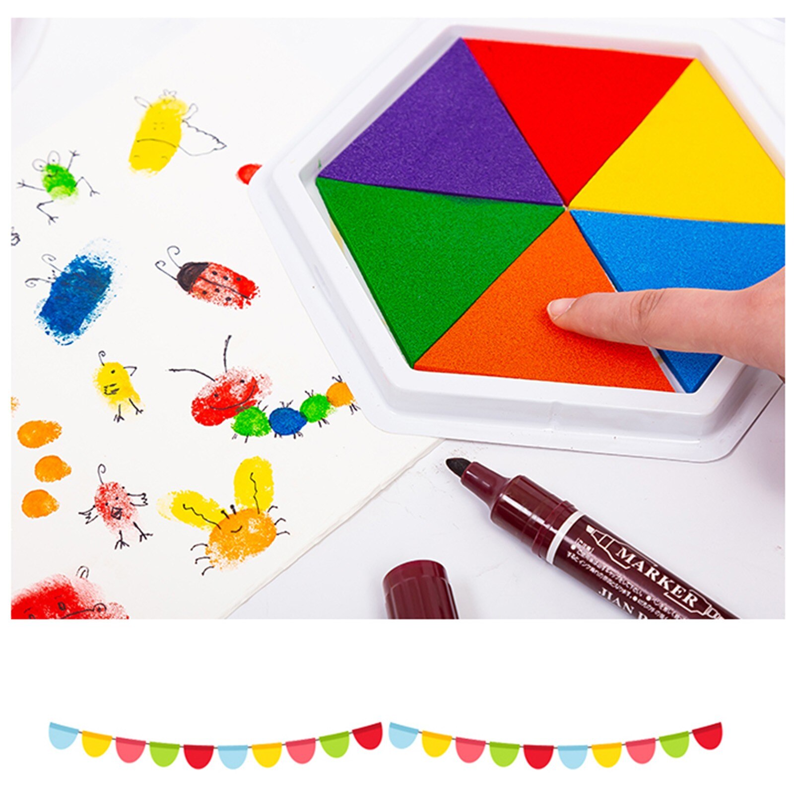 8 Kleuren Craft Inkt Mat Schema Boek Plakboek Kleurrijke Bloemblaadje Vorm Bloemblaadje Shap Kleurrijke DIY Stempel Pad(1002 Magie
