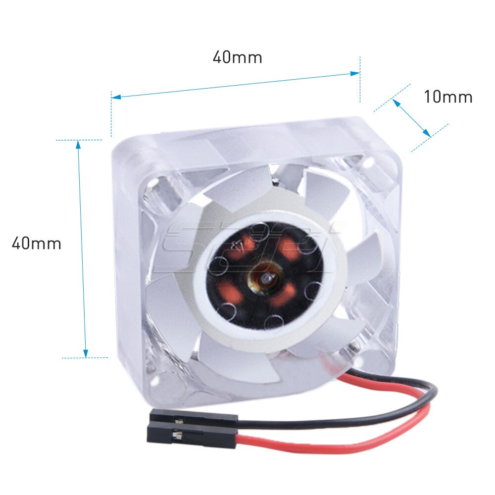 Ventilador de refrigeración sin escobillas 52Pi, luz LED azul y RGB, cc 12V, 4010 PC, enfriador para Prienters 3D o enrutador, disipación del calor, 2/4 Uds.