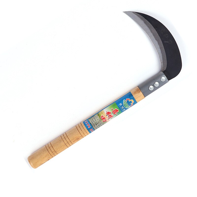 Faucille d'herbe de jardinage légère en acier au manganèse à longue poignée tranchante faucille à main pour désherber l'outil de jardin agricole