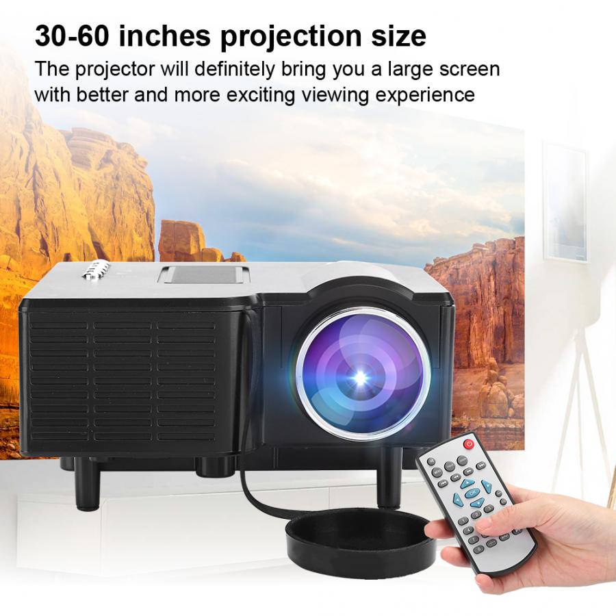 LED Mini Portable 1080P HD Projector for Conference Home Cinema Theater Media Player US Plug 110-240V