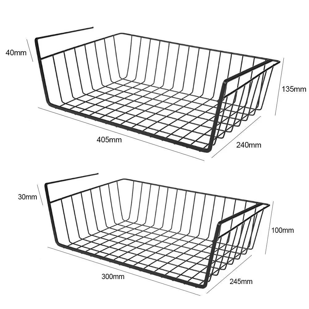 S/L Kast Onder Opslag Ijzeren Kast Kast Bureau Opknoping Mesh Mand Draad Boekenkast Plank Rack Organizer 1Pc