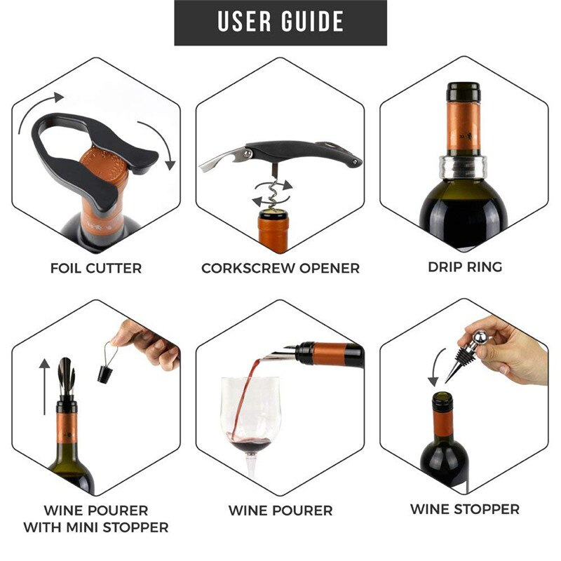 Wine Opener Accessories Tools Set Corkscrew Set Opener 3/5 Piece Wine Bottle Opening Wine Tools